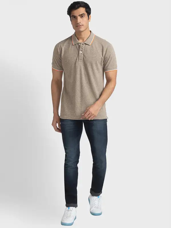 Men Tailored Fit Pink Polo