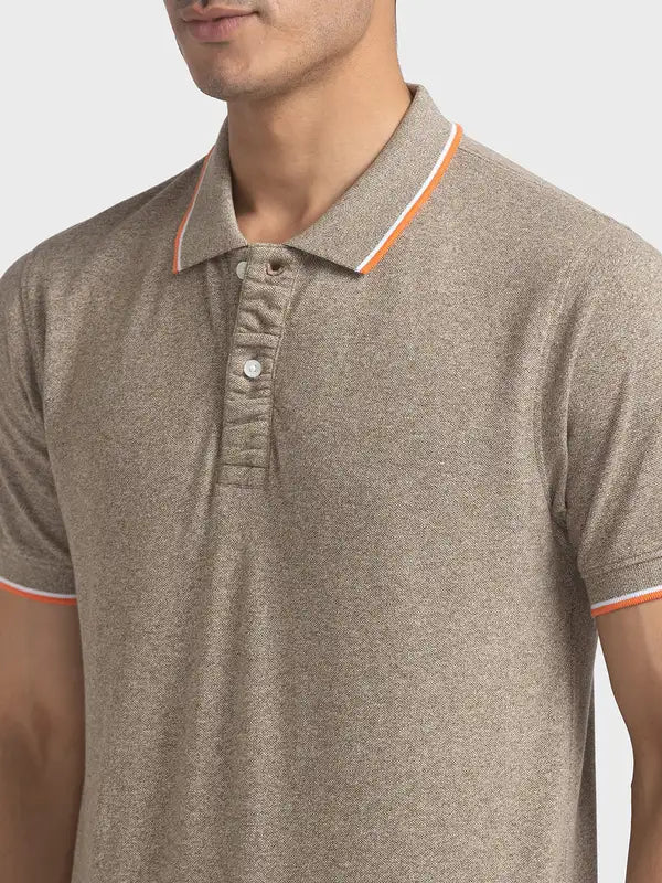 Men Tailored Fit Pink Polo