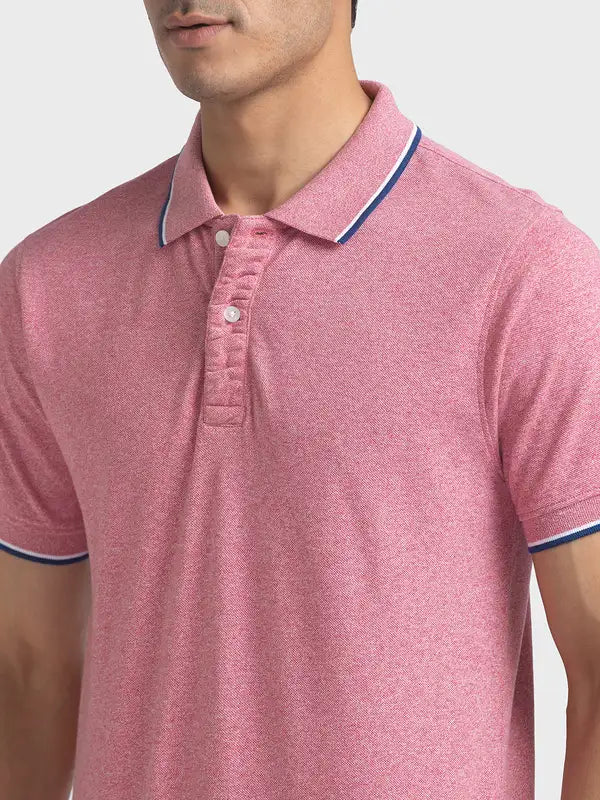 Men Tailored Fit Blue Polo