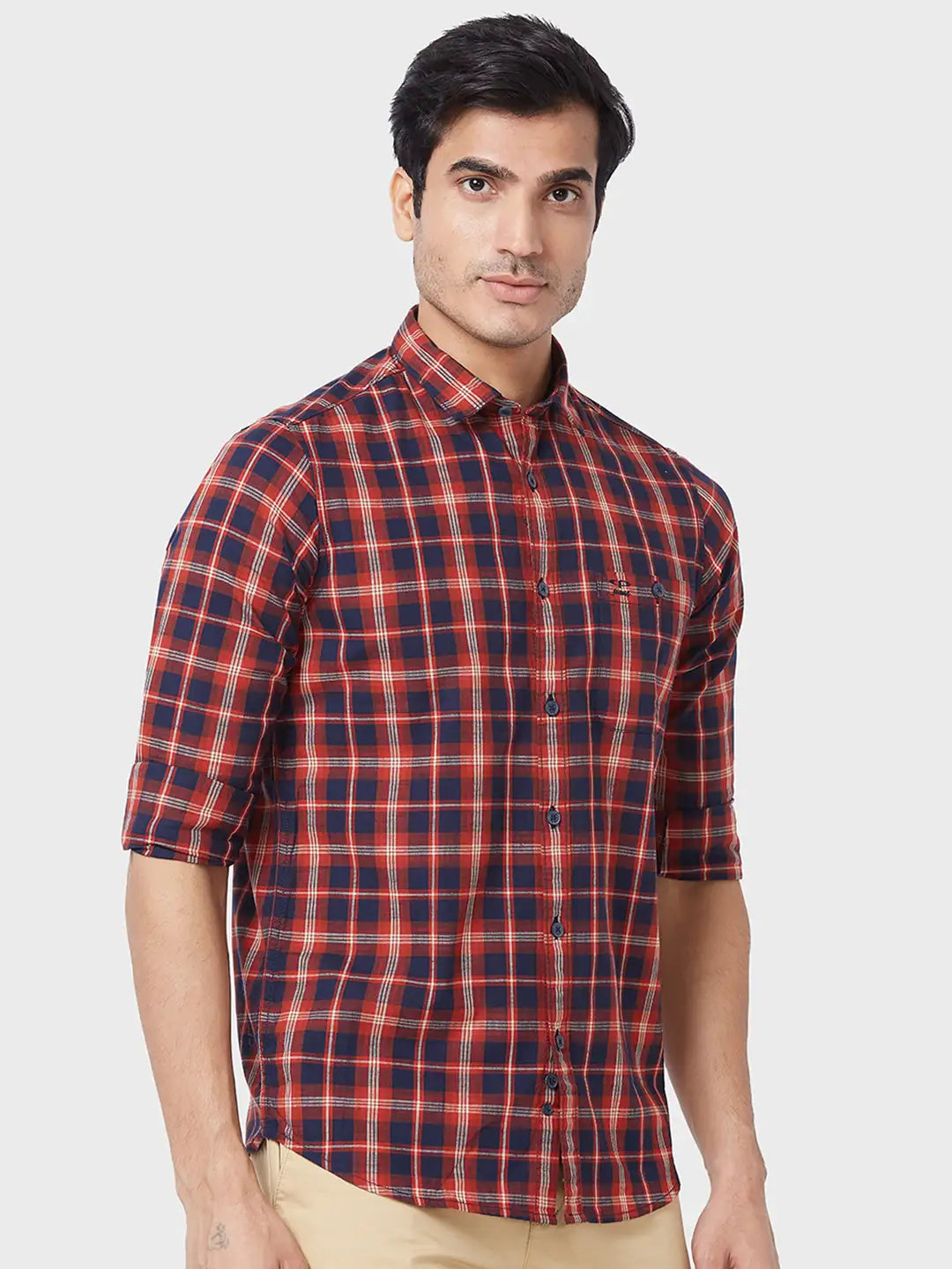 Men Contemporary Fit Yellow Shirt