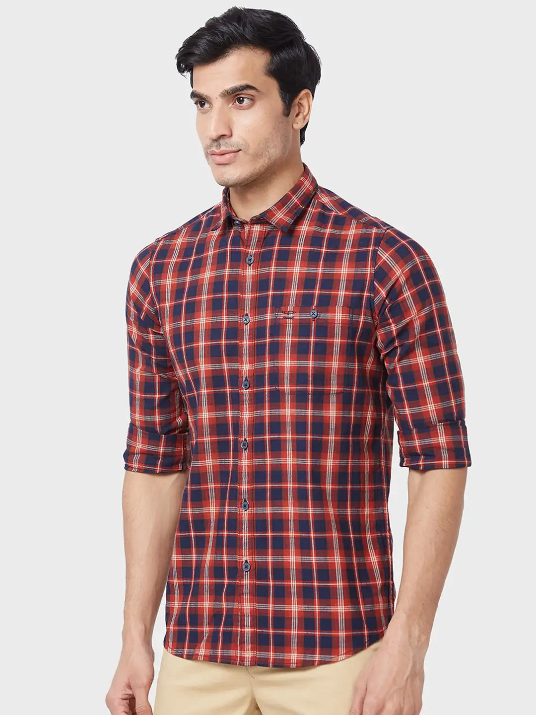 Men Contemporary Fit Yellow Shirt