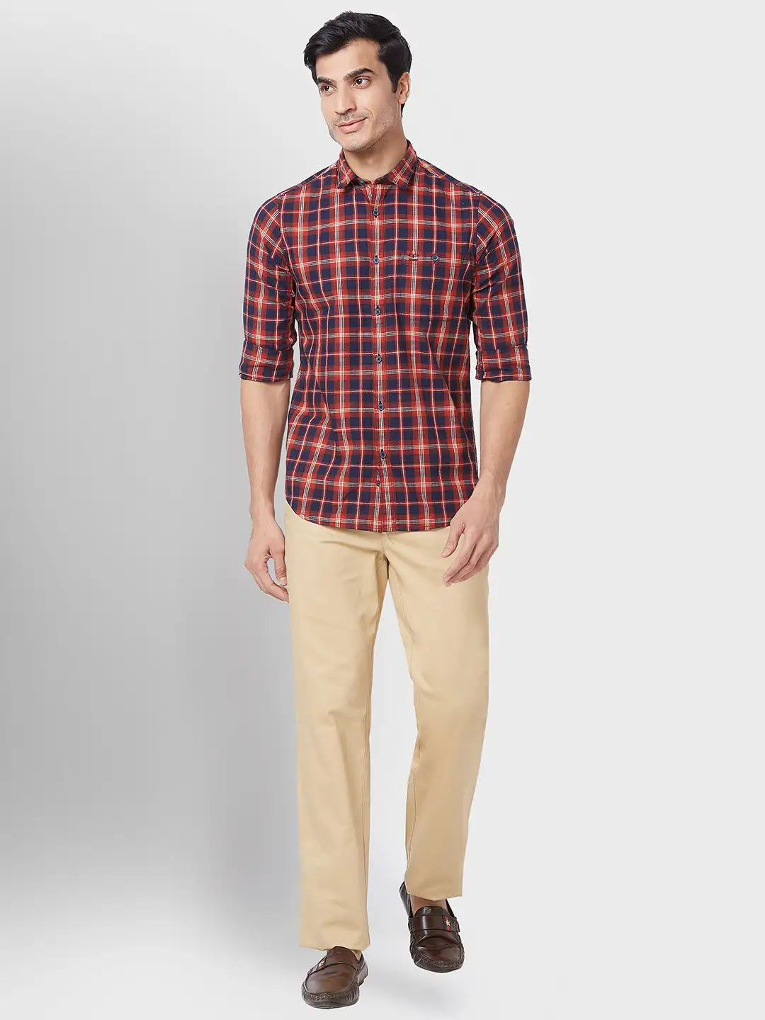Men Contemporary Fit Yellow Shirt