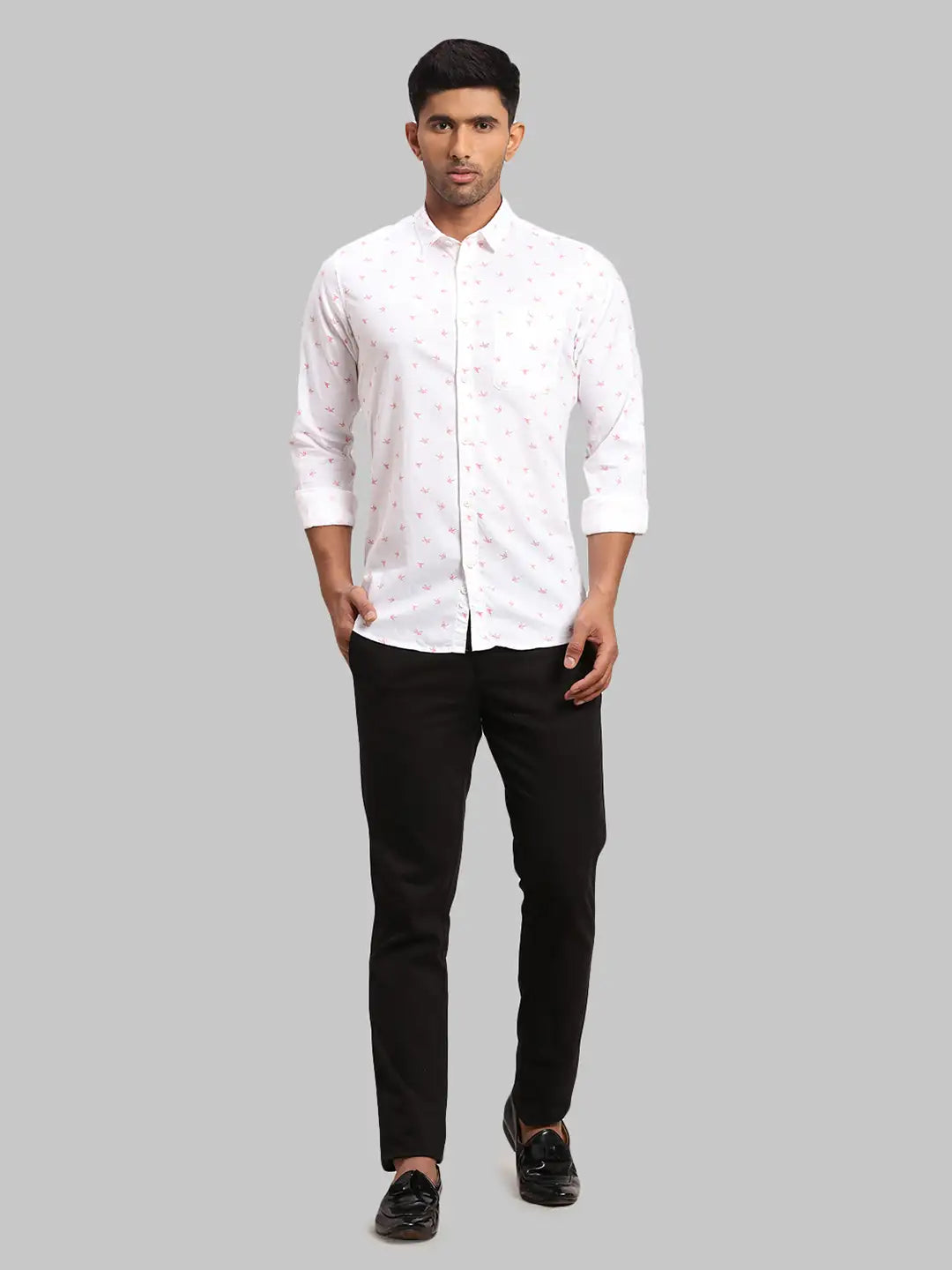 Men Tailored Fit Dark Blue Shirt