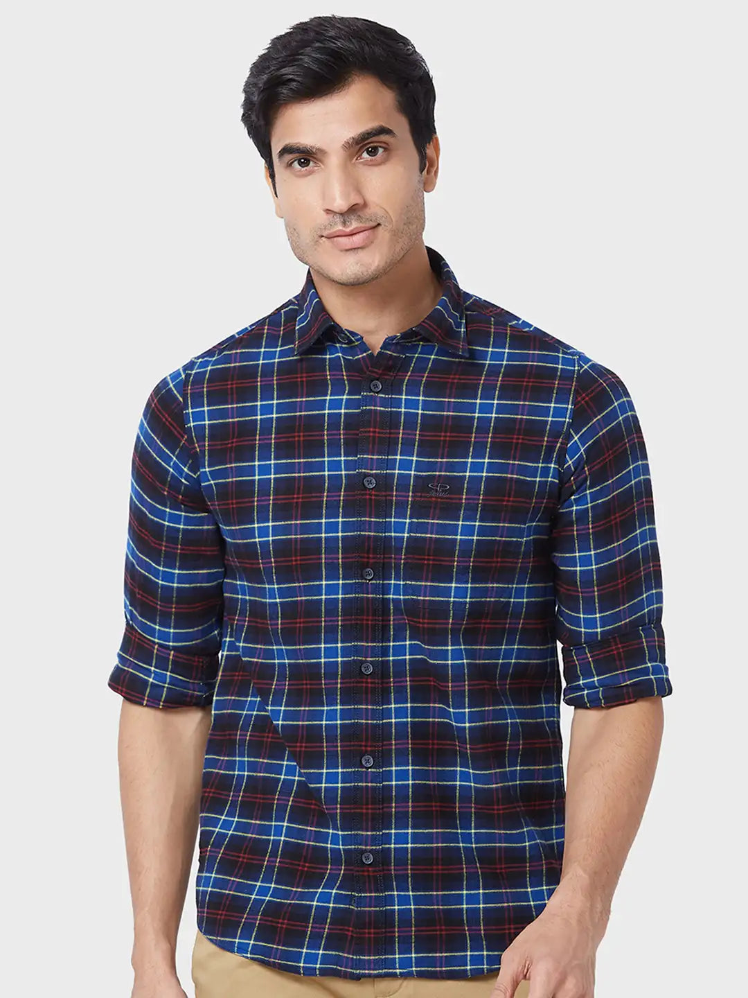 Men Contemporary Fit Blue Shirt