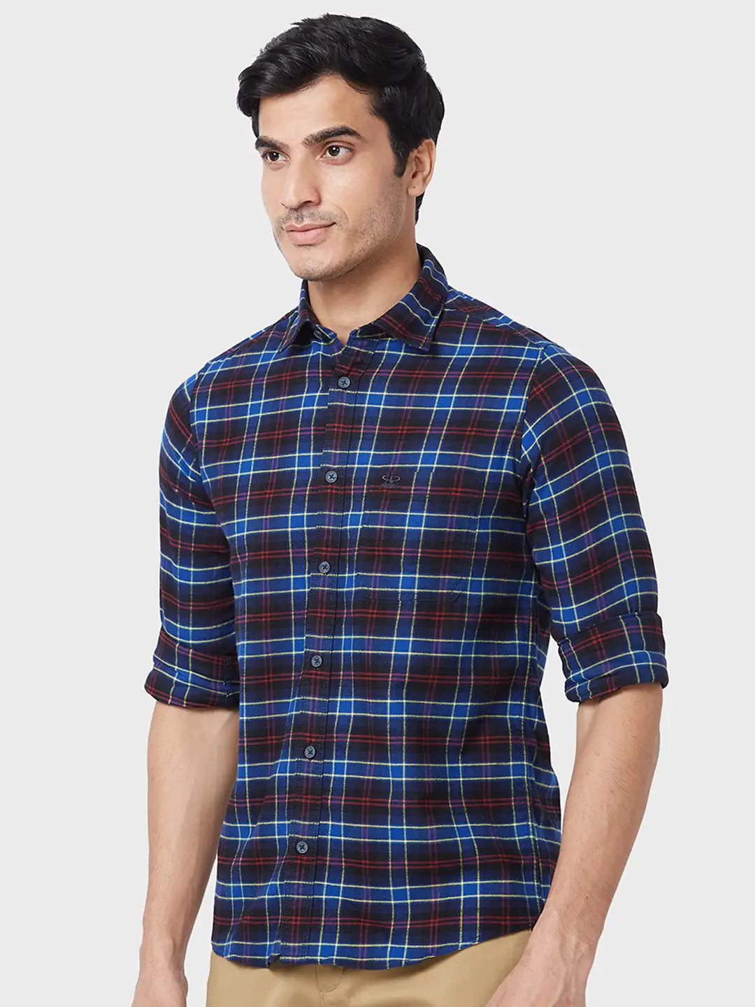 Men Contemporary Fit Blue Shirt