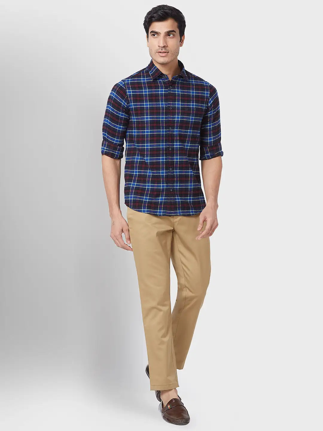 Men Contemporary Fit Blue Shirt