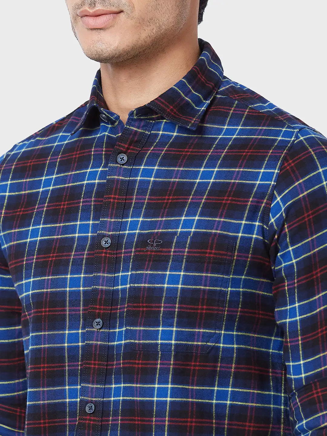 Men Contemporary Fit Blue Shirt