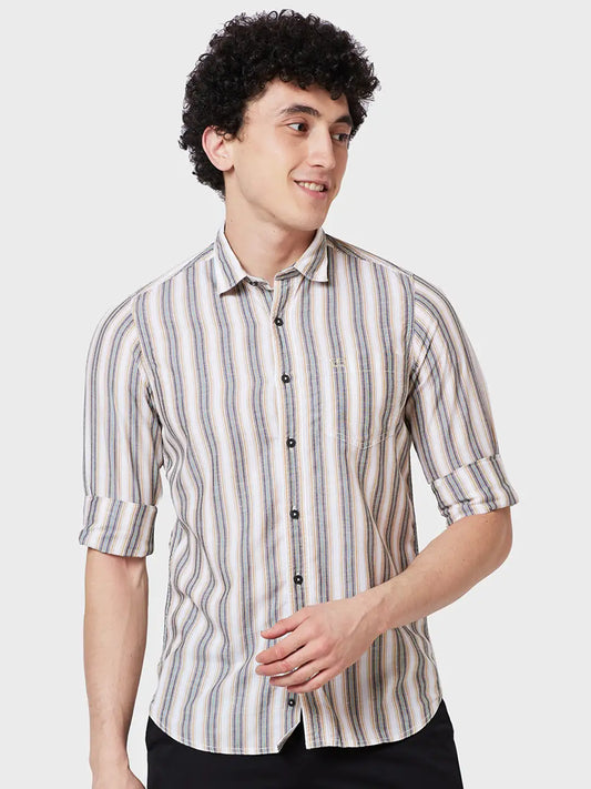 Men Tailored Fit Blue T-Shirt
