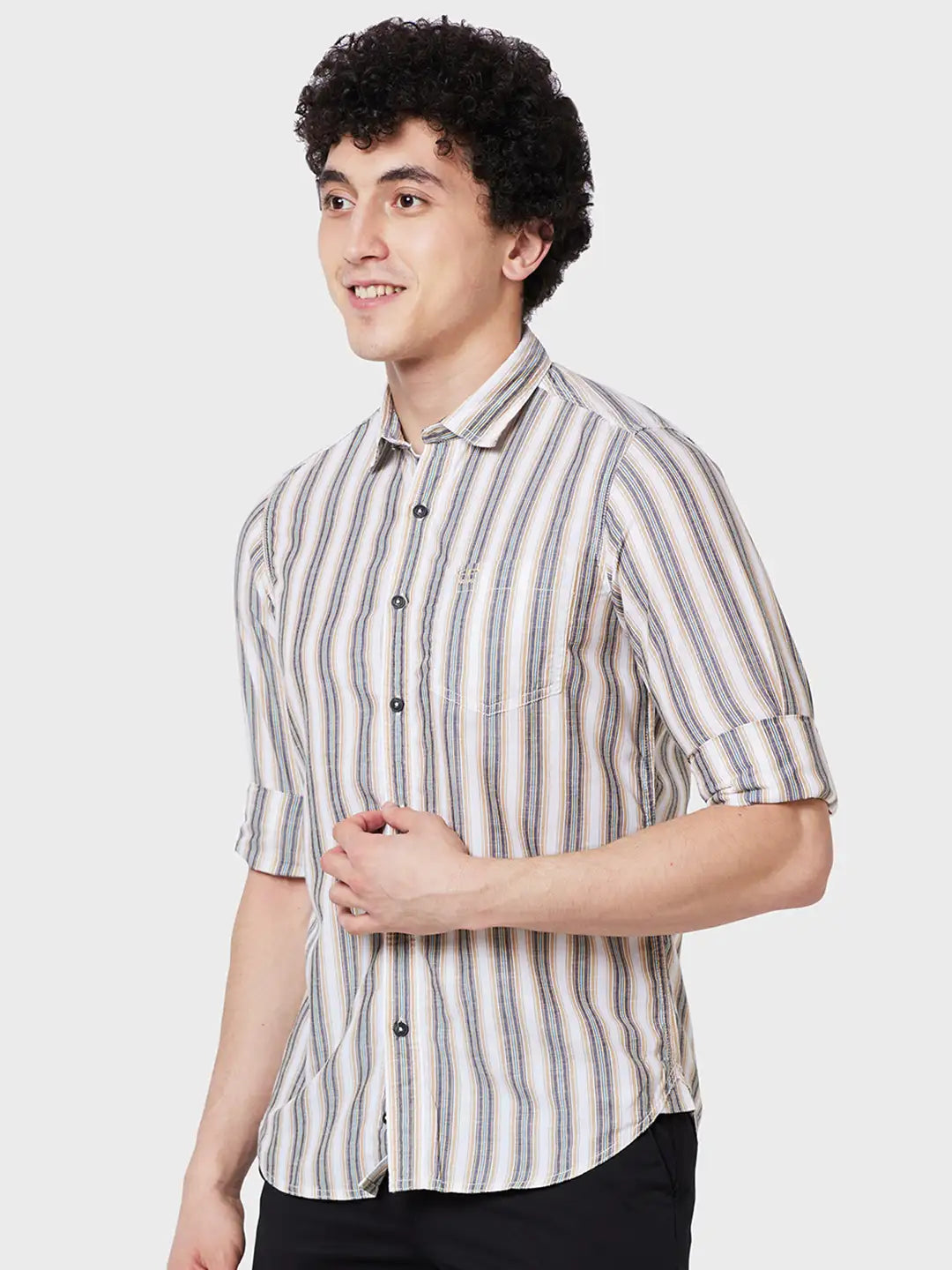Men Tailored Fit Blue T-Shirt