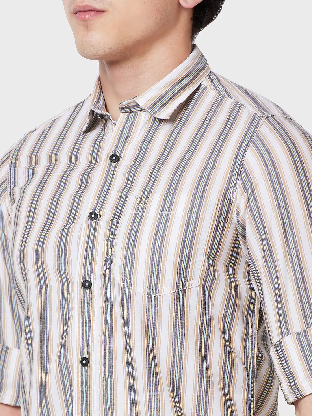 Men Tailored Fit Blue T-Shirt