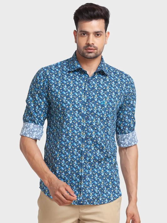 Men Tailored Fit Yellow Shirt