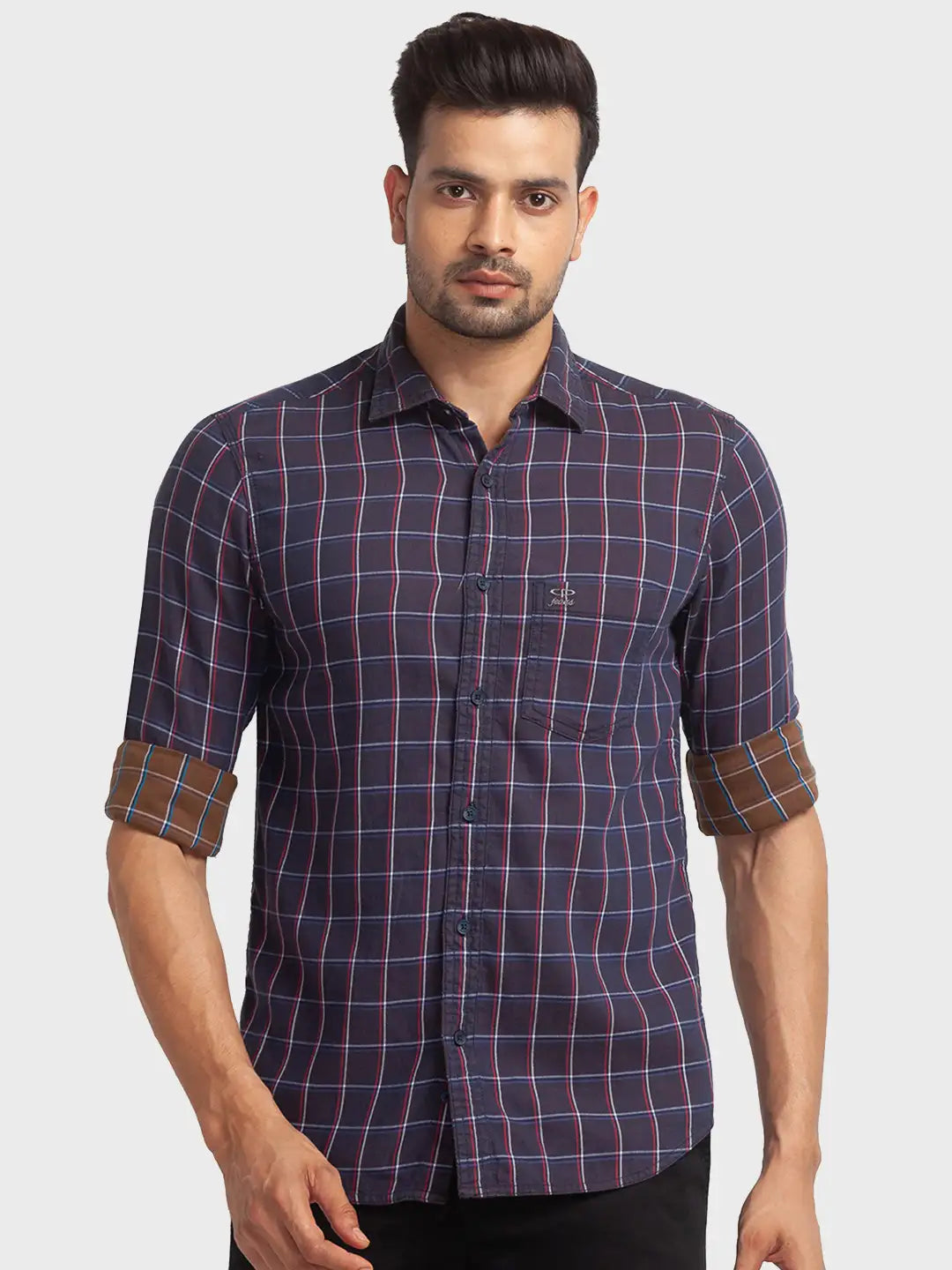 Men Tailored Fit Blue Shirt