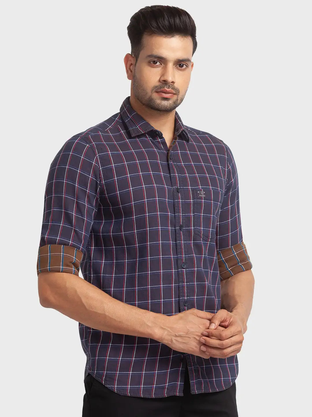 Men Tailored Fit Blue Shirt