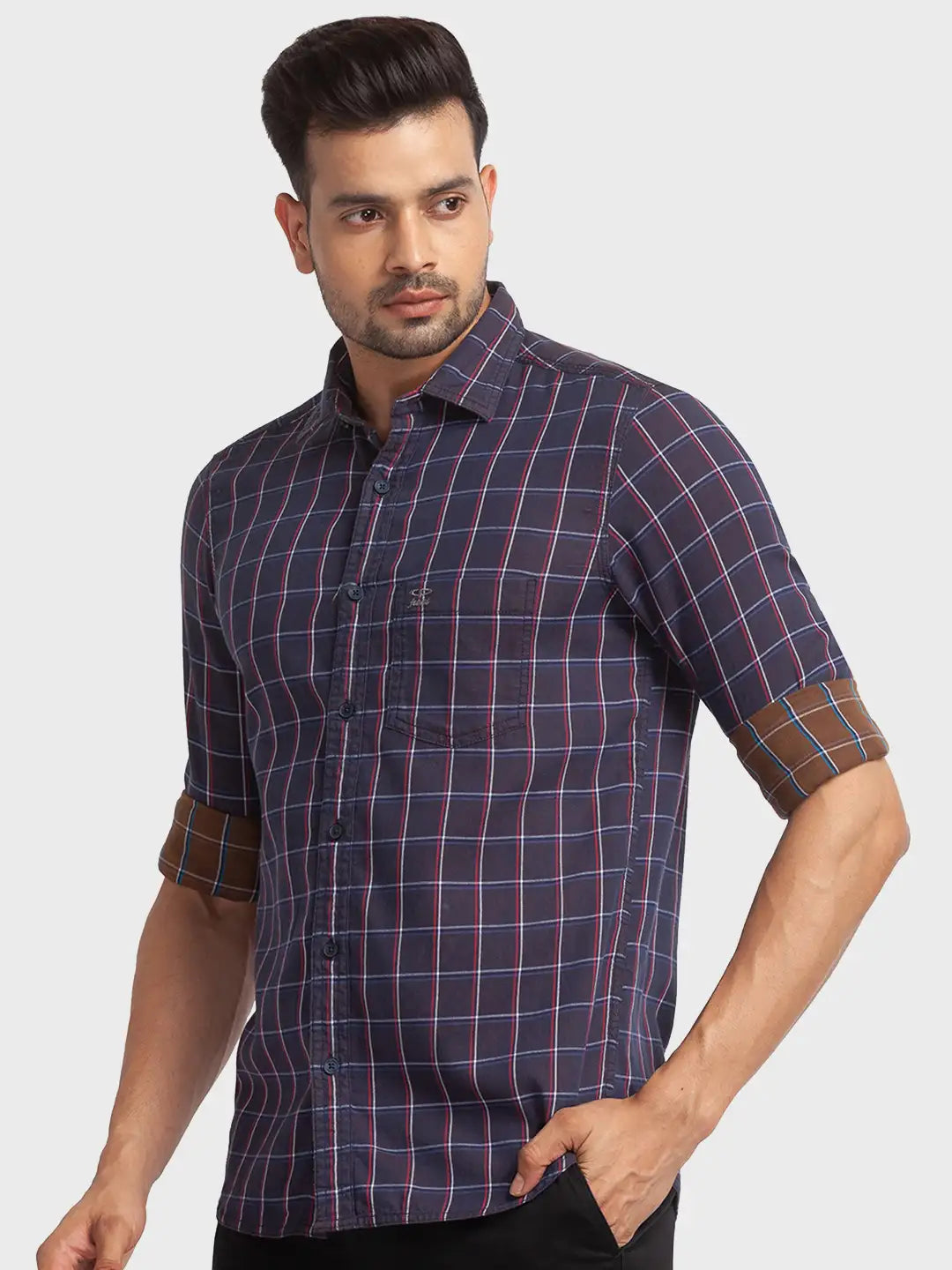 Men Tailored Fit Blue Shirt