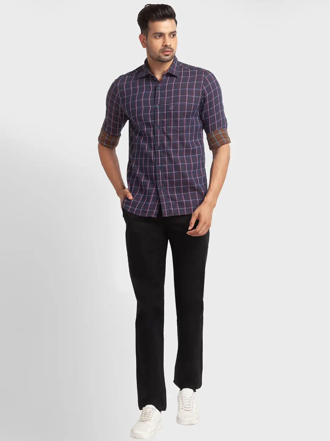 Men Tailored Fit Blue Shirt