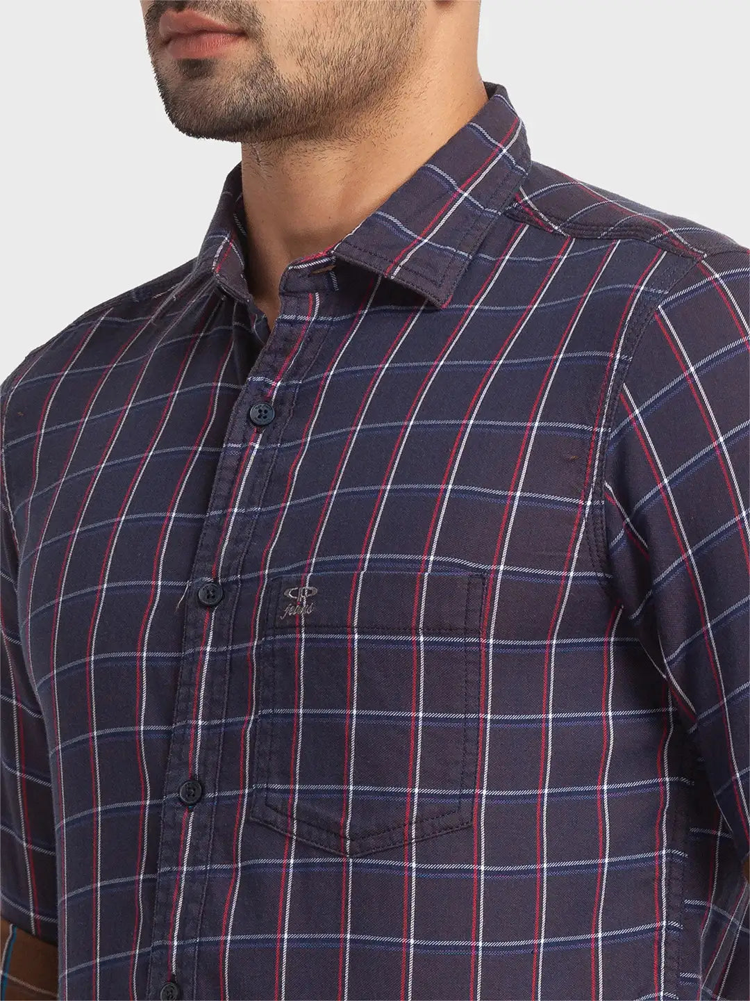 Men Tailored Fit Blue Shirt