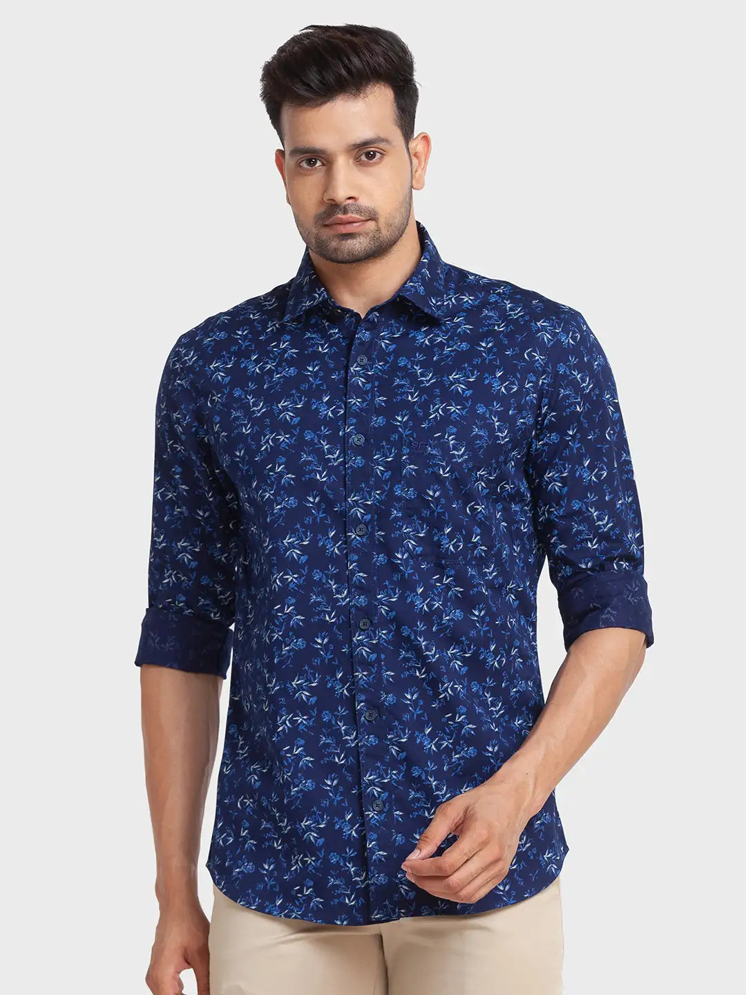 Men Tailored Fit Blue Shirt