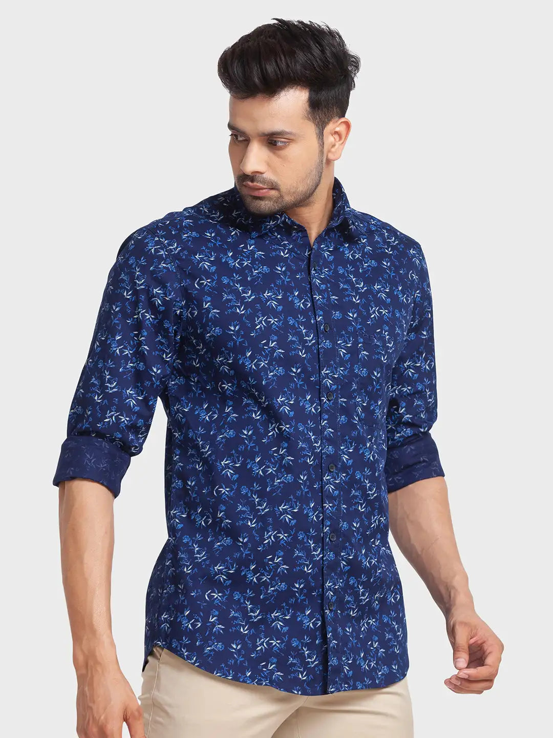 Men Tailored Fit Blue Shirt