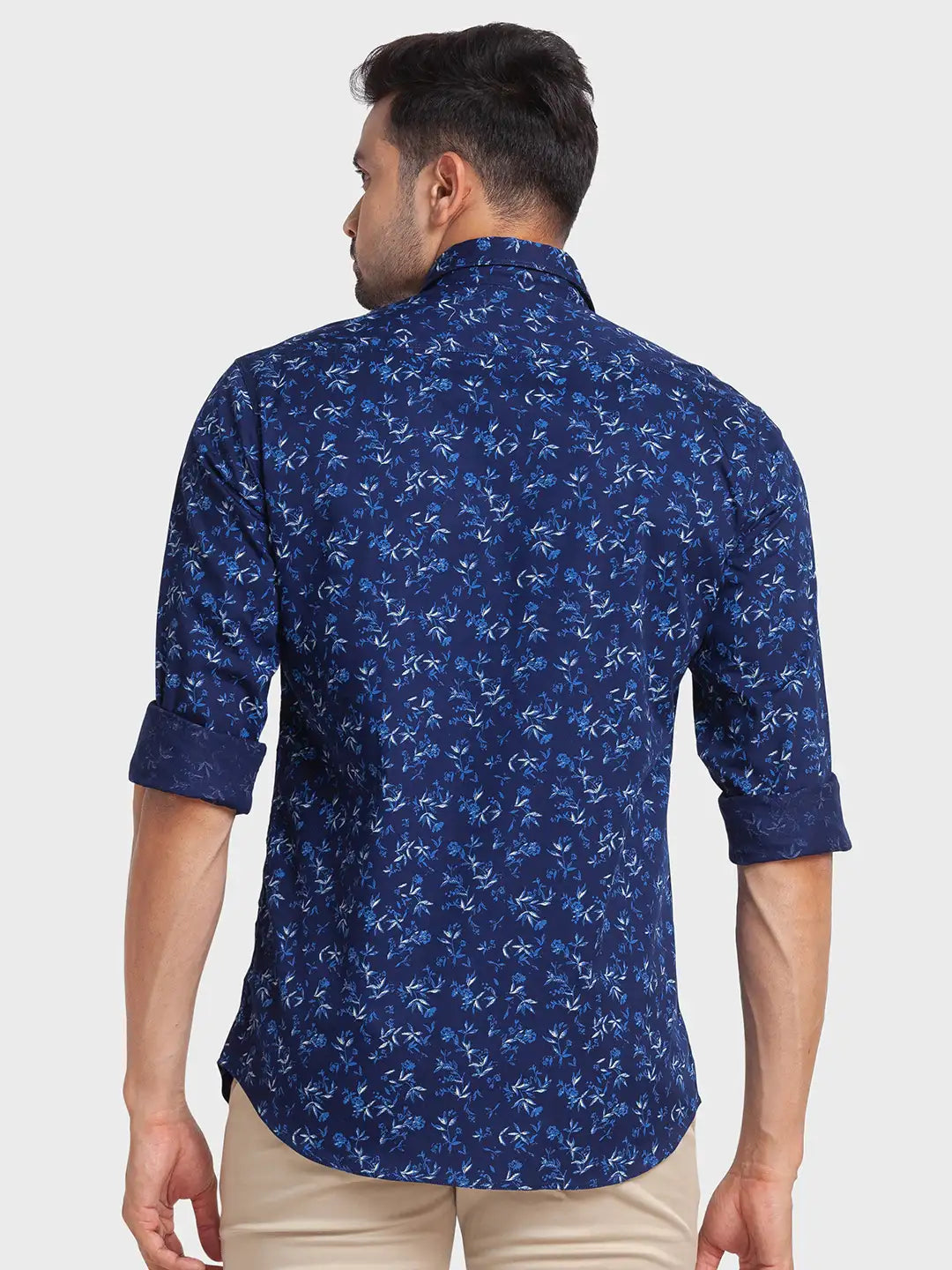 Men Tailored Fit Blue Shirt
