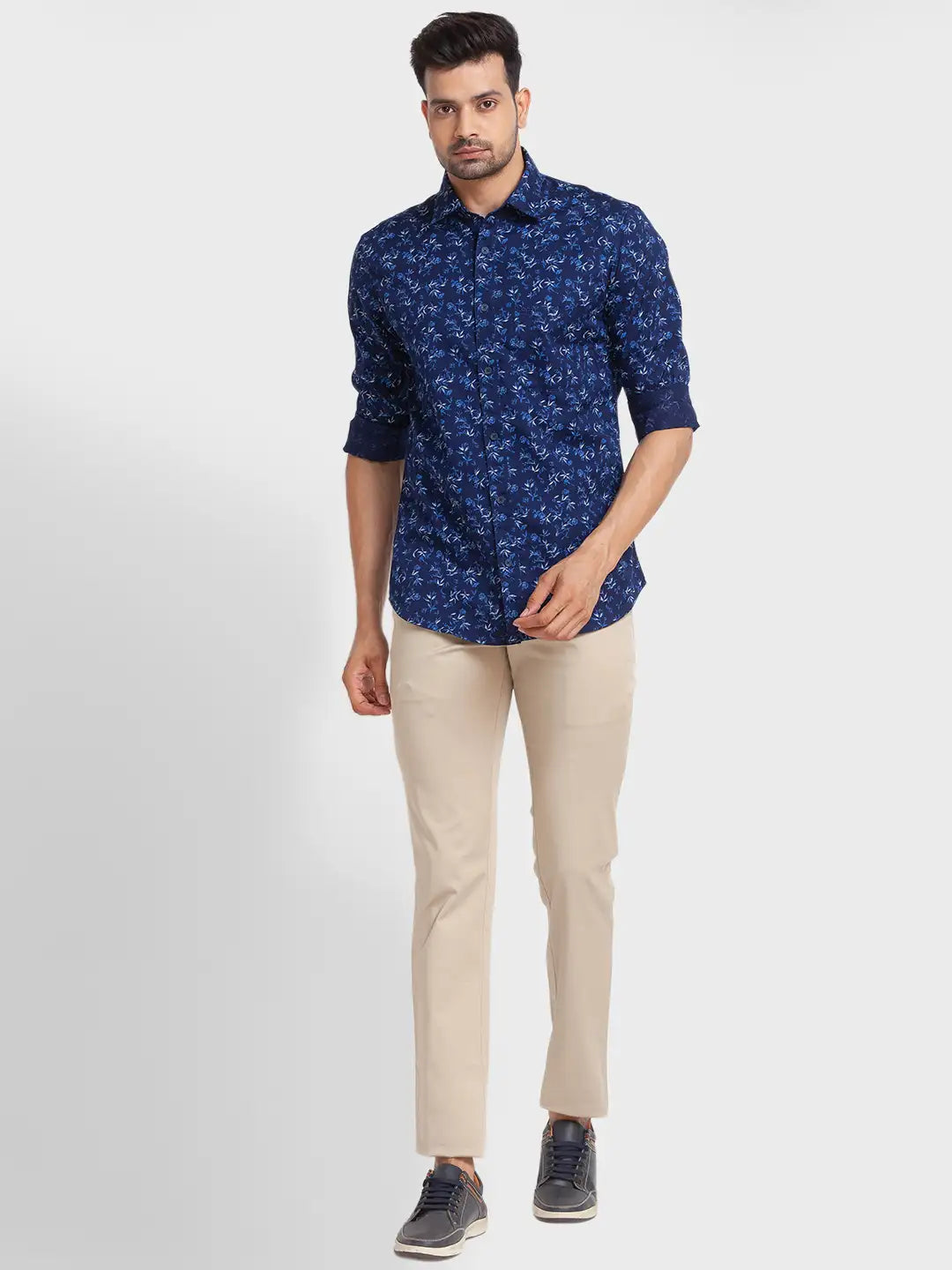 Men Tailored Fit Blue Shirt