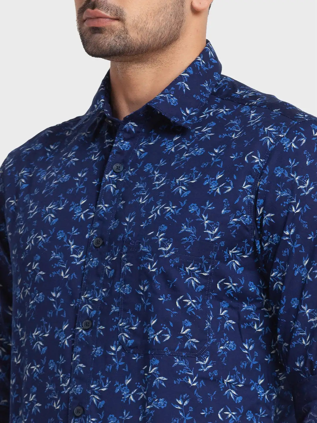 Men Tailored Fit Blue Shirt