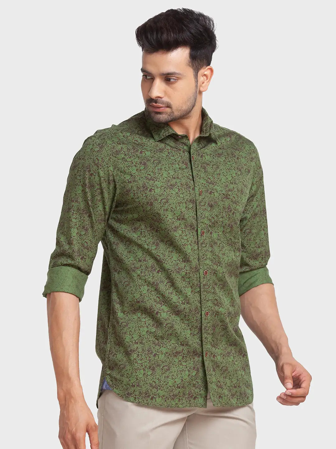 Men Tailored Fit Green Shirt