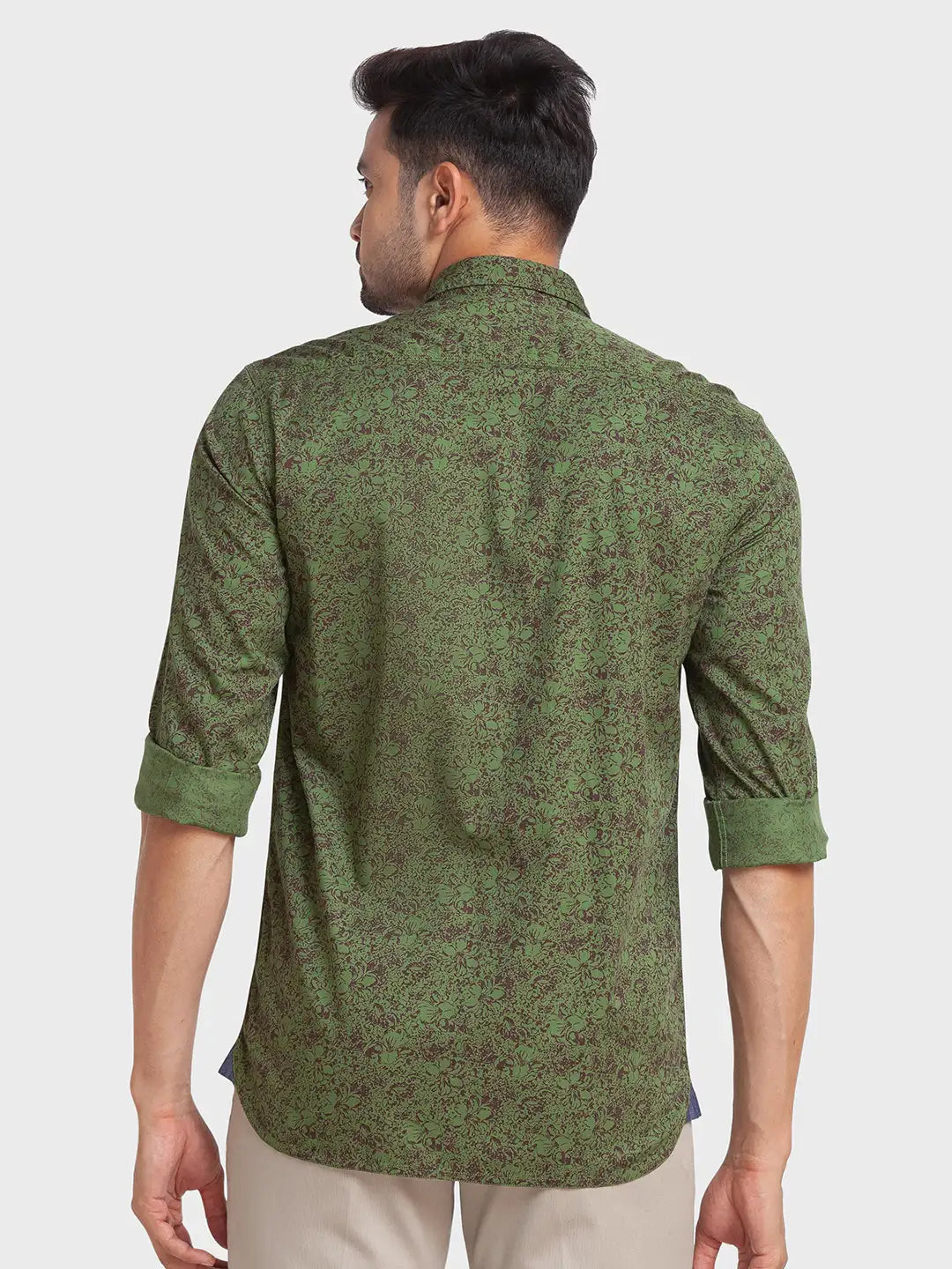 Men Tailored Fit Green Shirt