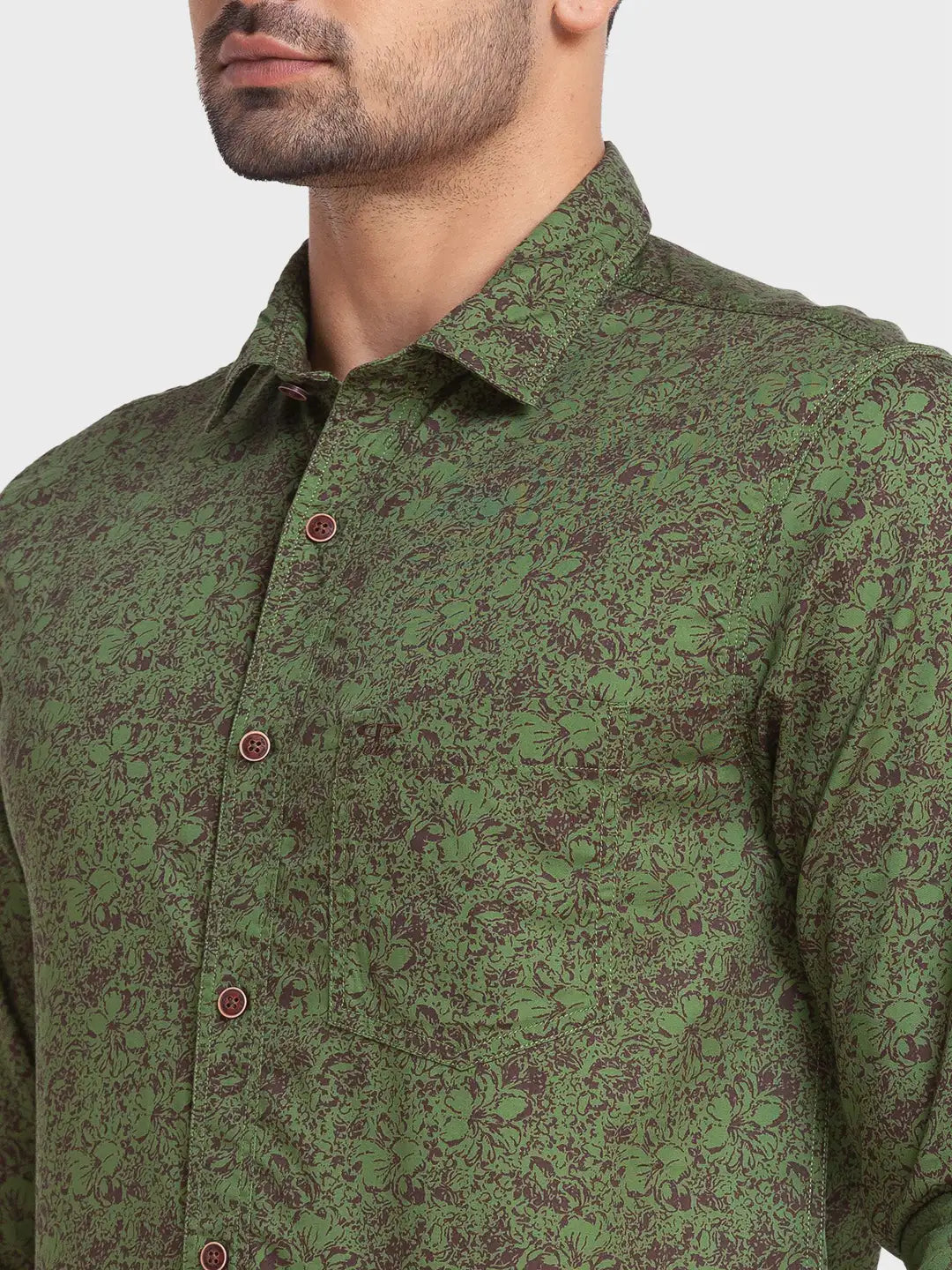 Men Tailored Fit Green Shirt