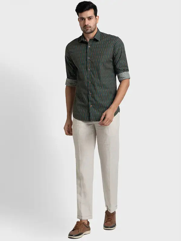 Men Tailored Fit Blue Shirt