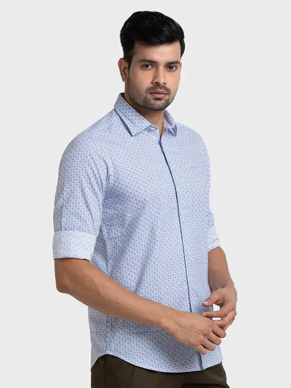 Men Tailored Fit Yellow Shirt