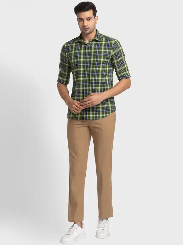 Men Tailored Fit Blue Shirt