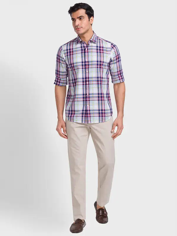 Men Tailored Fit Pink Shirt