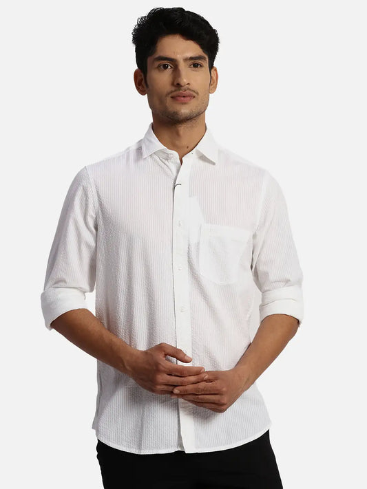 ColorPlus Regular Fit Solid Medium Blue Shirt
