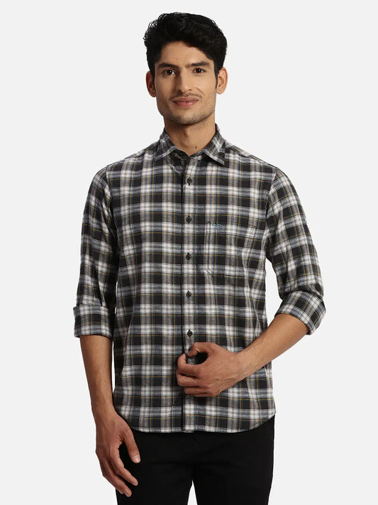 ColorPlus Regular Fit Striped Medium Blue Shirt