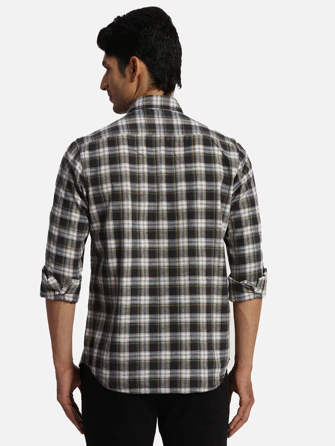 ColorPlus Regular Fit Striped Medium Blue Shirt