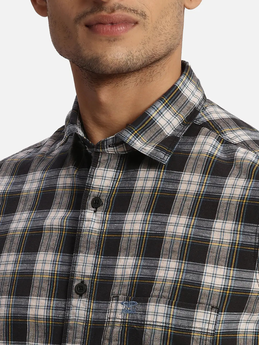 ColorPlus Regular Fit Striped Medium Blue Shirt