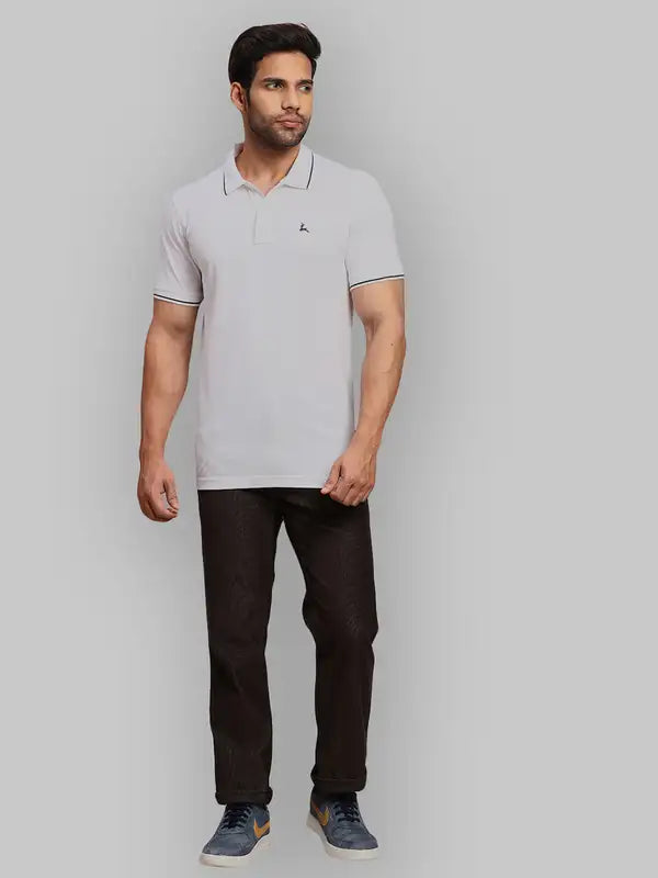Men Tailored Fit Blue Polo