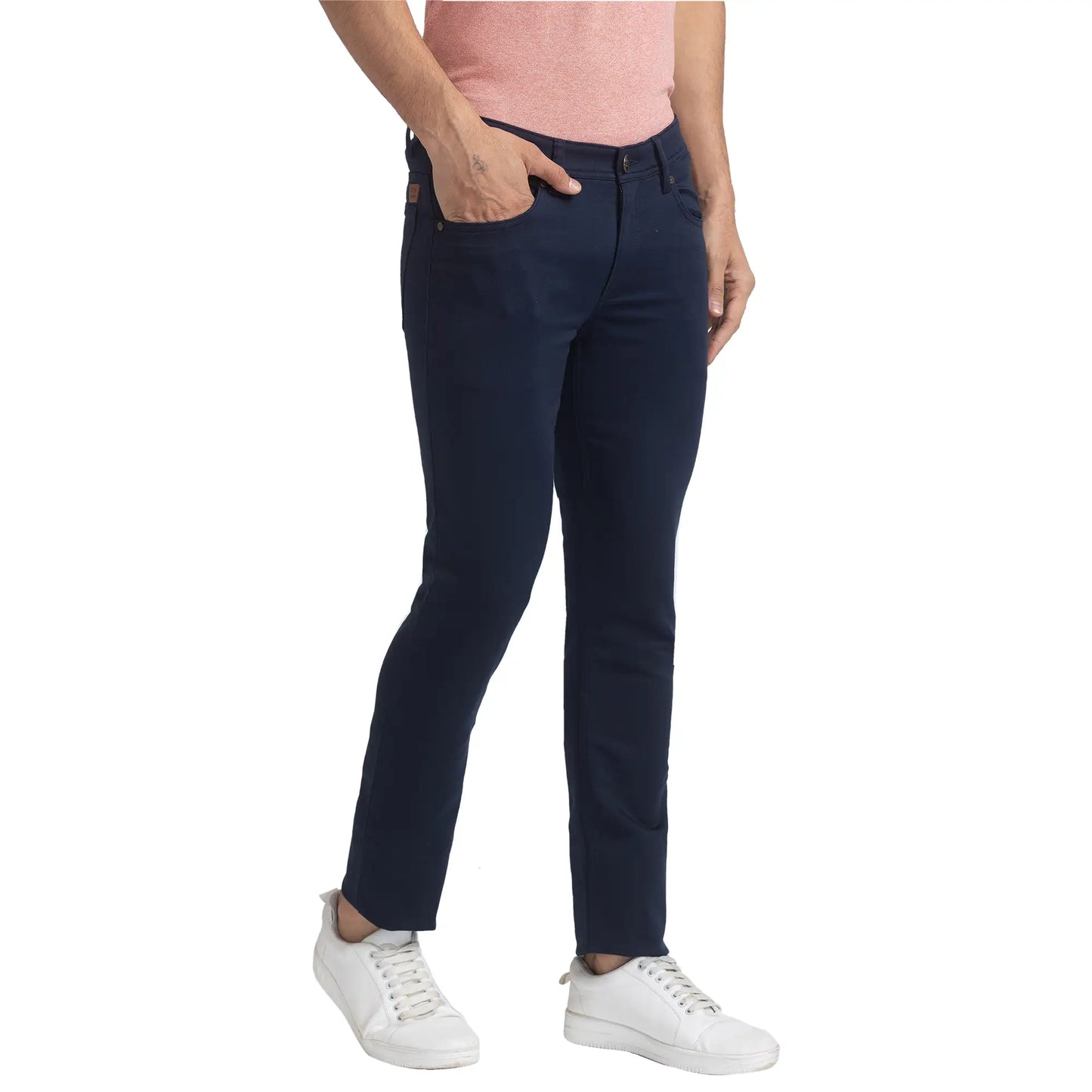 Men Contemporary Fit Green Chinos