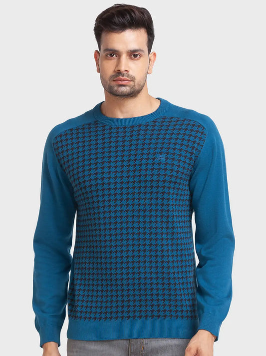 Men Tailored Fit Maroon Sweater