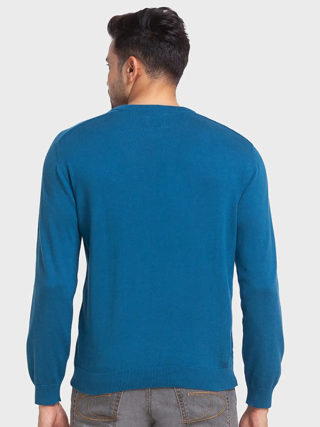 Men Tailored Fit Maroon Sweater
