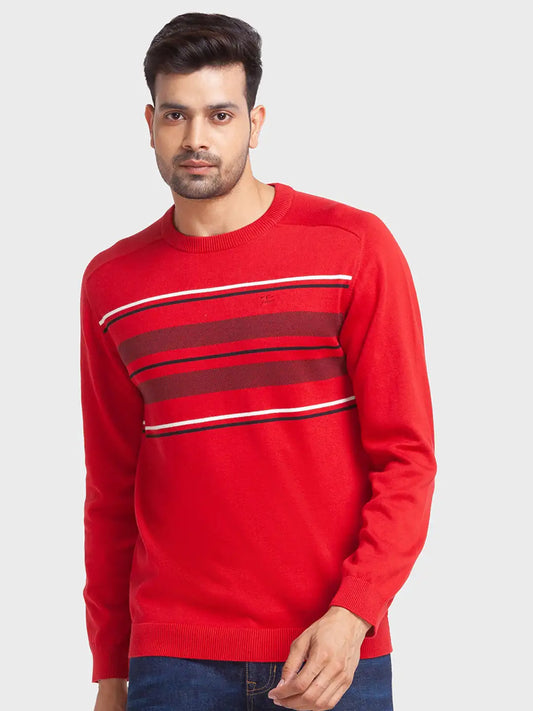 Men Tailored Fit White Sweater
