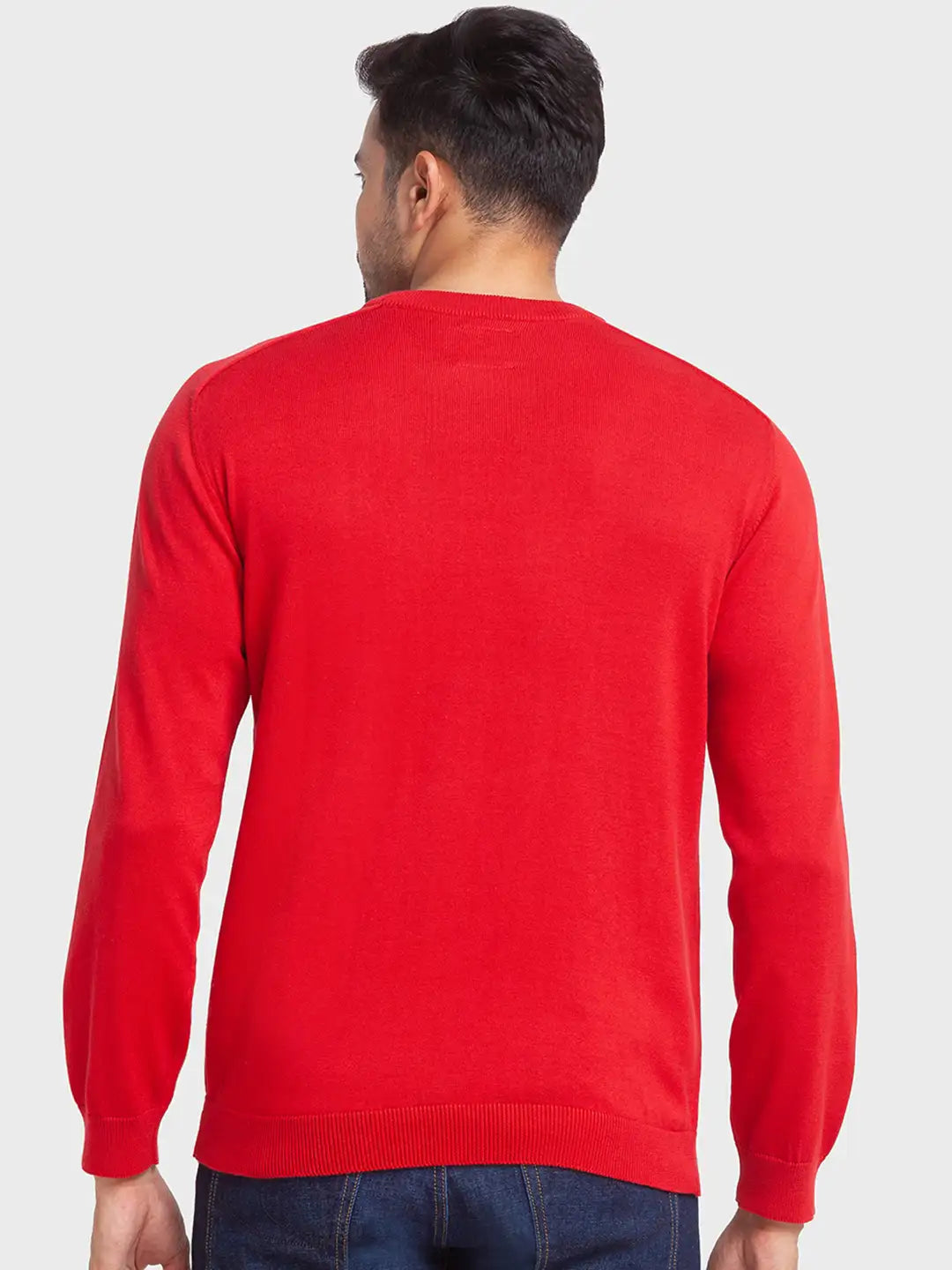 Men Tailored Fit White Sweater