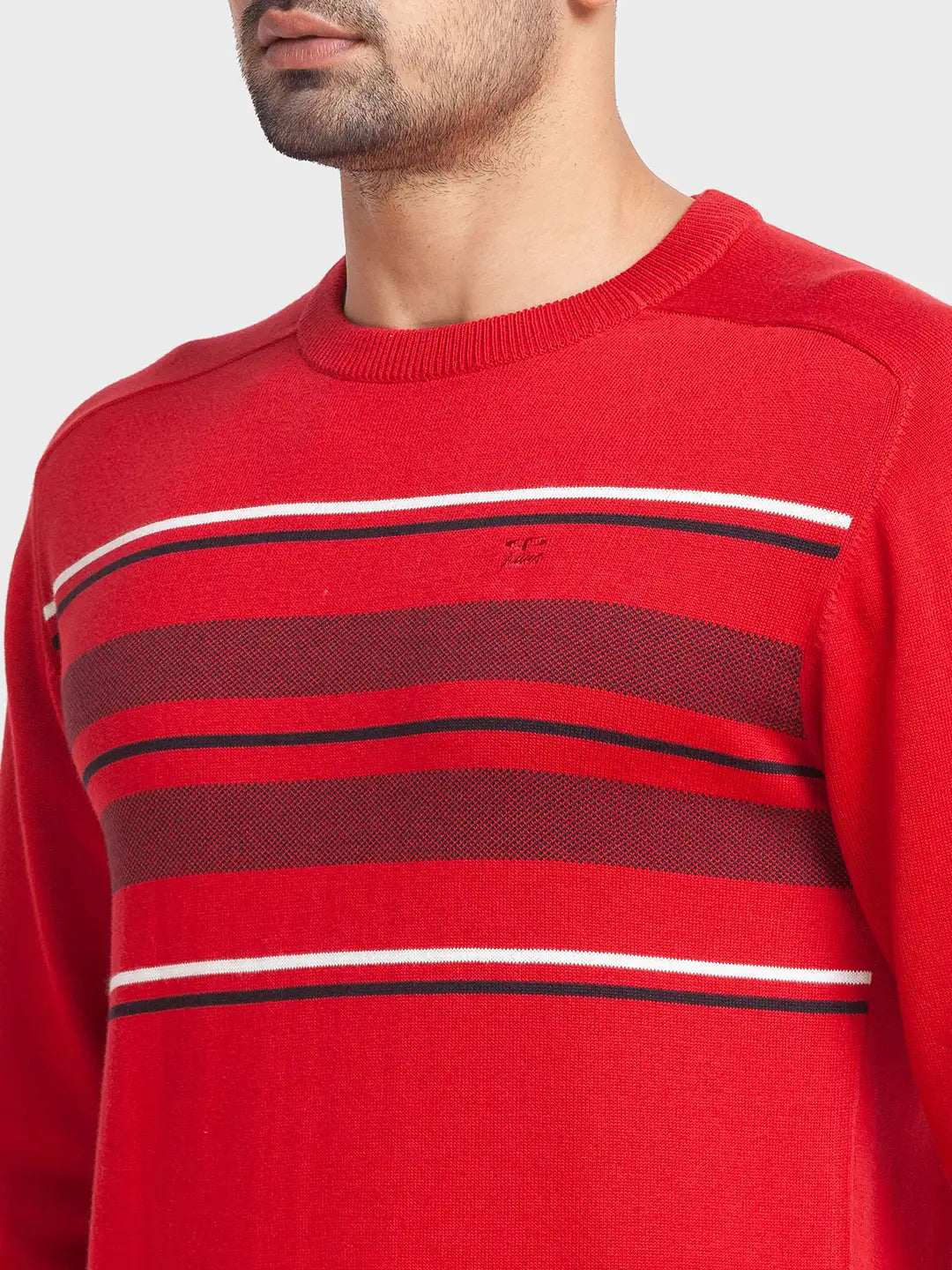 Men Tailored Fit White Sweater