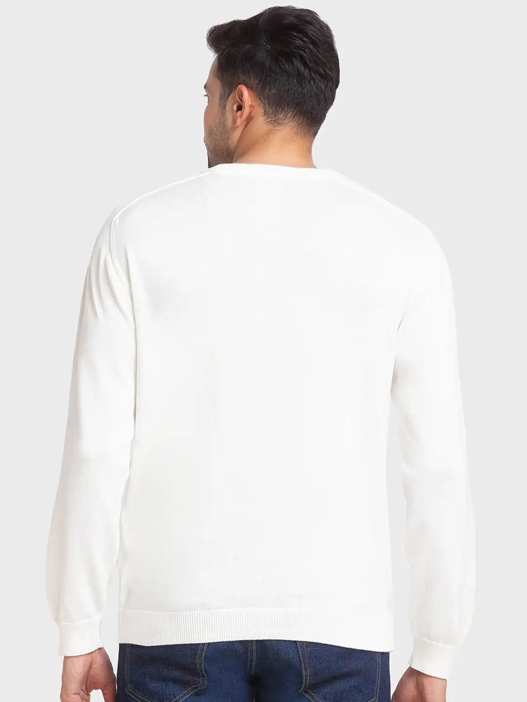 Men Tailored Fit Blue Sweater