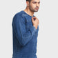 Men Tailored Fit Blue Sweater