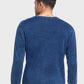 Men Tailored Fit Blue Sweater