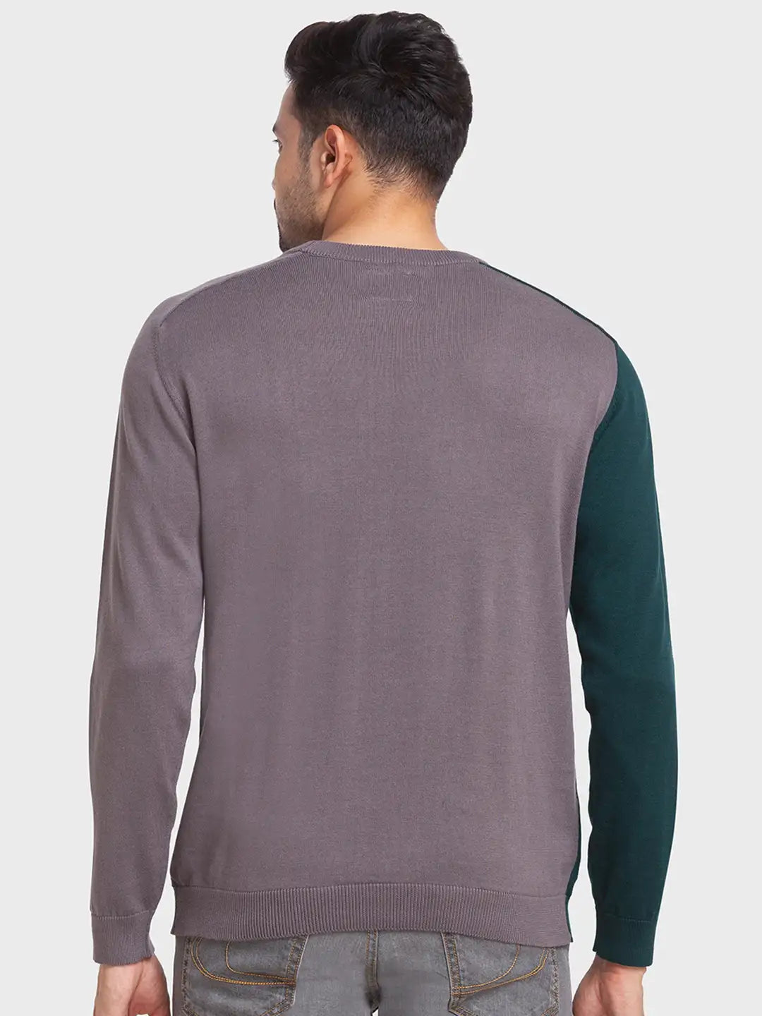 Men Tailored Fit Green Sweater