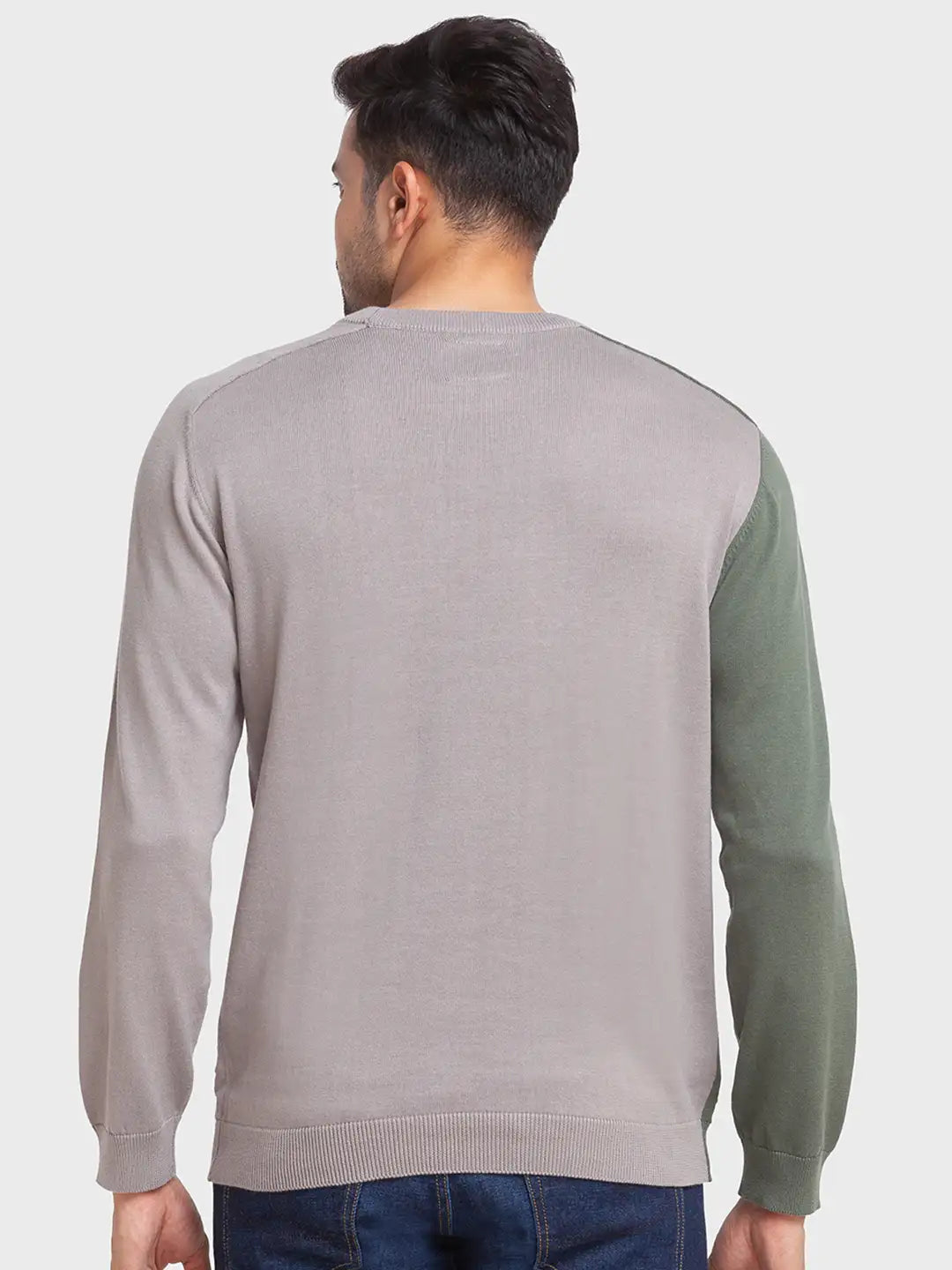 Men Tailored Fit Blue Sweater