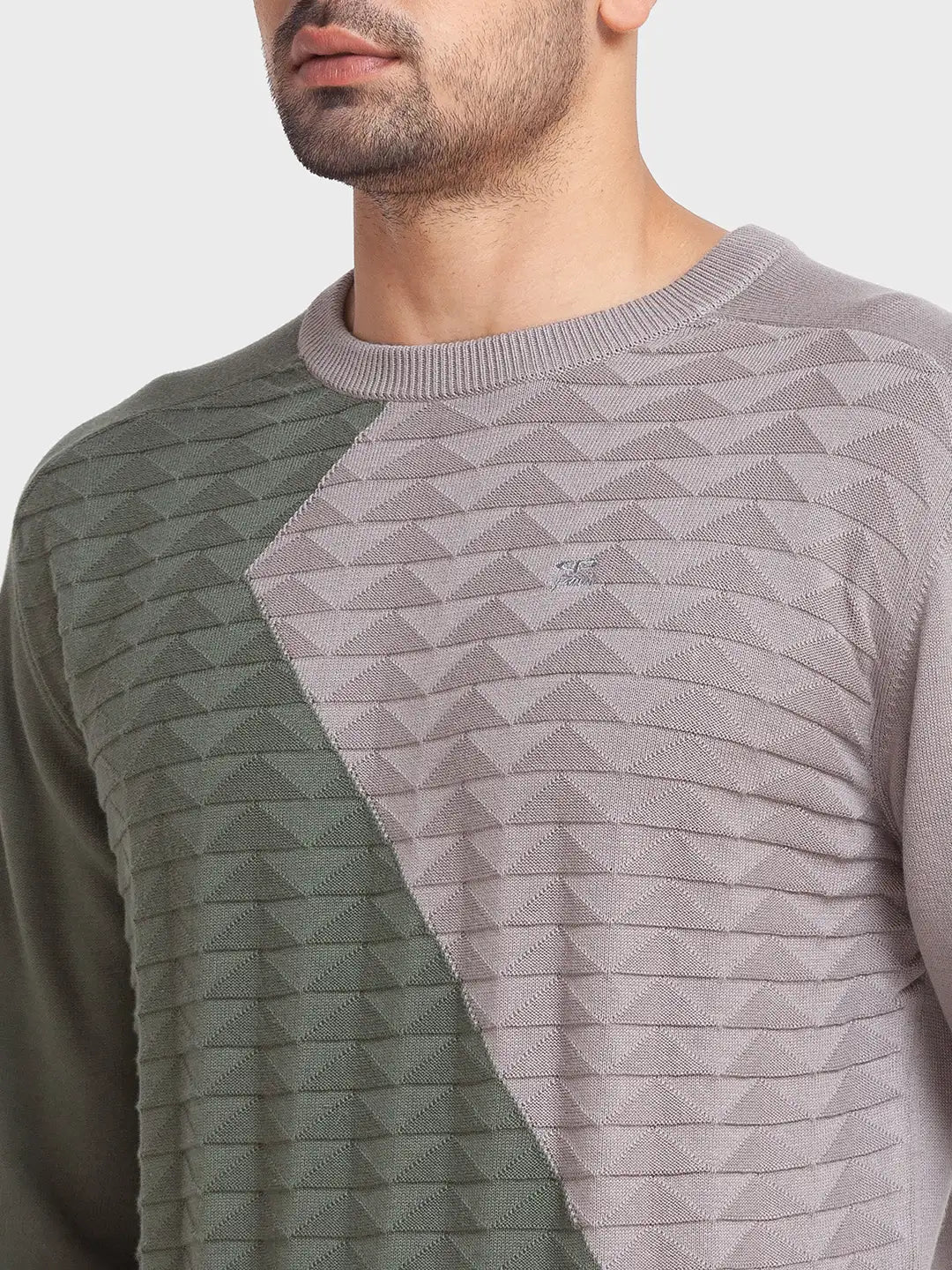 Men Tailored Fit Blue Sweater