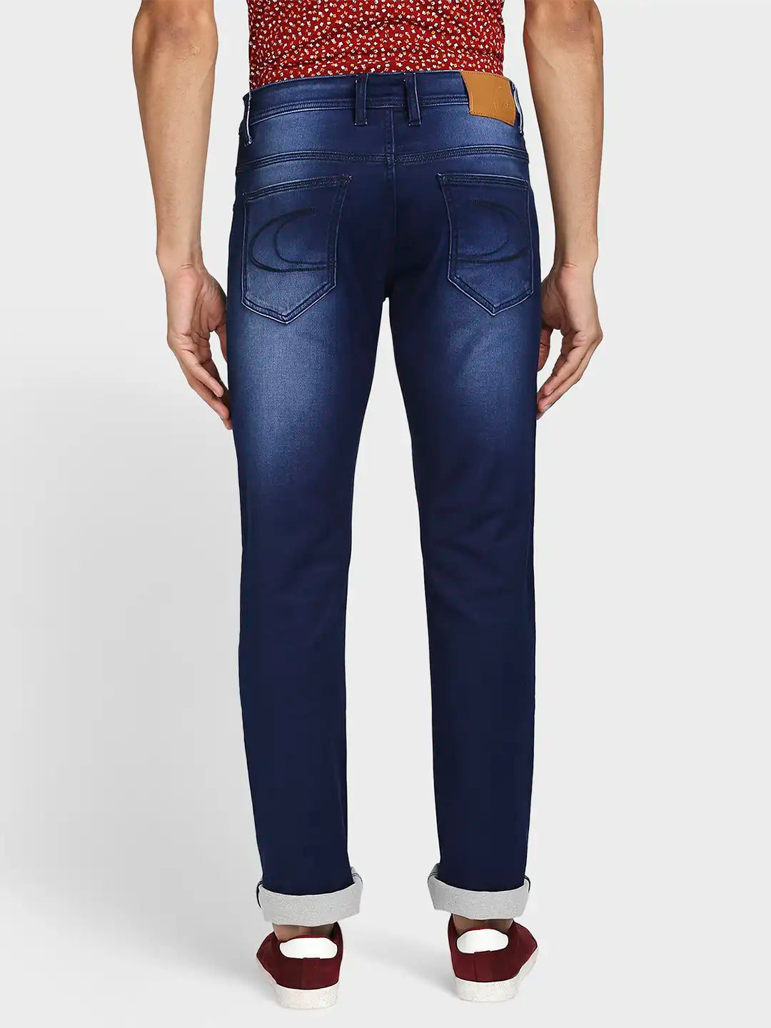 Men Tapered Fit Dark Blue Jeans
